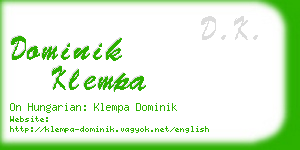 dominik klempa business card